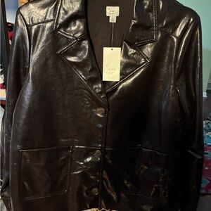 a new day Women's Faux Leather Jacket Chocolate Brown